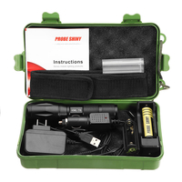 XANES A100T6 800Lumens 5Modes Brightness Zoomable Tactical LED Flashlight Suit + Charger + Battery Charger