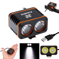 XANES DL01 1200LM 2xT6 LED 4-Mode Waterproof Bicycle Head Light Temperature Control Power Display No Battery