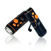 XANES® Multifunction Hand-cranked Flashlight Alarm Speaker Power Bank 2 Modes LED Work Light