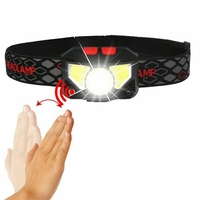XANES® W826A 650LM XPG+2xCOB LED Induction Sensor Headlamp USB Charging 6 Modes Waterproof Double Switch Fishing Light F