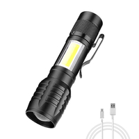XANES® XPE +COB Zoomable Flashlight 3 Modes WaterproofEDC Tactical Torch Light Work Lamp