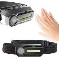 YUANTOOSE 650 Lumens XPE+COB LED Induction Sensor HeadLamp USB 45° Adjustable 3 Modes Flashlight Camping Hunting Cycling