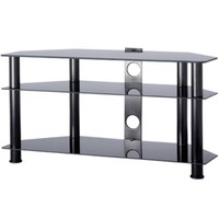 Alphason ESS1000/3-BLK Black Glass LED & LCD TV Stand