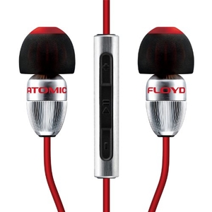 Atomic Floyd MiniDarts + Remote Stereo Headset with Red Cable