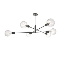 Dar Alana 6 Arm Ceiling Pendant Light - Black