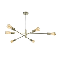 Dar Alana 6 Arm Ceiling Pendant Light - Brass