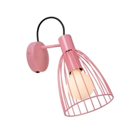 Lucide Macarons Single Bracket Wall Light - Pink