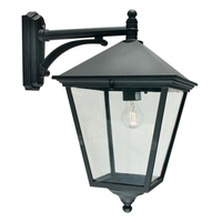 Norlys Turin Grande Outdoor Hanging Lantern Wall Light - Black