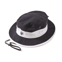 Afends Black Torched Panel Hemp Bucket Hat - ONESIZE