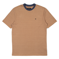 Brixton Coconut/Washed Navy Striped Hilt Knit T-Shirt - Small