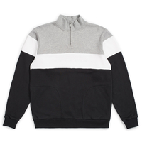 Brixton Heather Grey/Black Cantor 1/2 Zip Sweatshirt - Small