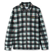 Butter Goods Black/Pink/Sage Flannel Plaid Overshirt - X-Large