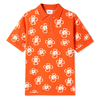 Butter Goods Rust/Off White Flower Zip Polo - X-Large