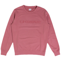 C.P. Company Roam Rouge Garment Dyed Light Fleece Chest Embroidered Sweater - X-Large