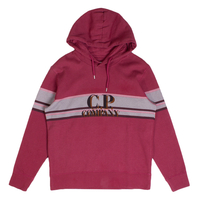 C.P. Company Roan Rouge Basic Fleece Bands Print Fleece Hooded Sweat - XX-Large