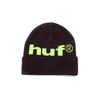 HUF Black 98 Logo Beanie - ONESIZE