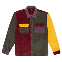 HUF Olive Cord Block Overshirt - XX-Large