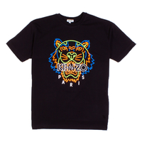 Kenzo Black Neon Tiger Print T-Shirt - Small
