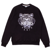 Kenzo Black/White Embroidered Tiger Crew Sweatshirt - X-Large