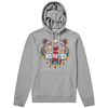 Kenzo Dove Grey Embroidered Tiger Hoodie - Large