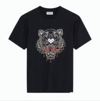 Kenzo Mens Black with Red/ Brown Tiger Print T-Shirt