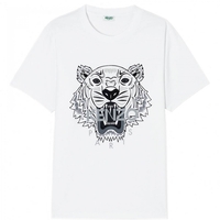 Kenzo White/Black Tiger Face T-Shirt - Medium
