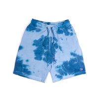Russell Athletic Blue Tie Dye French Terry Fleece Shorts - Small