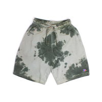 Russell Athletic Green Tie Dye French Terry Fleece Shorts - X-Large