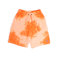 Russell Athletic Orange Tie Dye French Terry Fleece Shorts