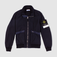 Stone Island Navy Light Cotton Nylon Twill Jacket - Medium