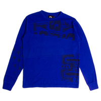 Stussy Royal Blue Panel Long Sleeve T-Shirt - Medium