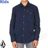 Volcom Boys Orchestra Long Sleeve Shirt in Teal Smoke