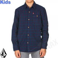Volcom Boys Orchestra Long Sleeve Shirt in Teal Smoke