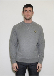 Badge Crew Neck Jumper Mid Grey