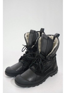 Baggy Shearling Boot Black