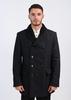 Wool Button Jacket - Navy