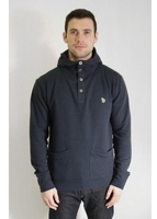 Zebra Button Hoody Navy