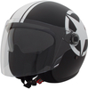 Premier Vangrade Star 9BM Jet Helmet,  black-white,  Size M,  black-white,  Size M