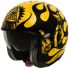 Premier Vintage BD 12 BM Jet Helmet,  black-yellow,  Size M,  black-yellow,  Size M