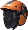 Premier Vintage Mask Star Metallic Jet Helmet,  black-orange,  Size S,  black-orange,  Size S