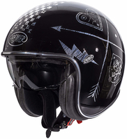 Premier Vintage NX Jet Helmet,  black-silver,  Size S,  black-silver,  Size S