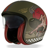 Premier Vintage Pin Up Jet Helmet,  green,  Size M,  green,  Size M