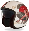 Premier Vintage Pin Up Jet Helmet,  white,  Size L,  white,  Size L