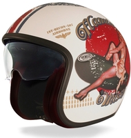 Premier Vintage Pin Up Jet Helmet,  white,  Size L,  white,  Size L