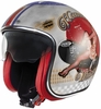 Premier Vintage Pin Up Old Style Jet Helmet Silver,  Size L,  silver,  Size L