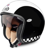 Premier Vintage Retro Jet Helmet,  black-white,  Size M,  black-white,  Size M