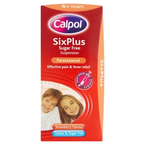 Calpol Six Plus Colour & Sugar Free Suspension - 100ml quantity - 100 ML