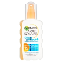 Garnier Ambre Solaire Clear Protect+ Medium Spf15 Transparent Body Protection Spray