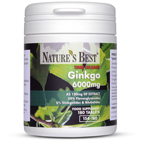 Ginkgo Biloba 6000Mg,  Pure Grade Extract 360 Tablets In 2 Pots