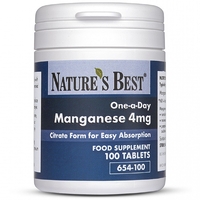 Manganese 4Mg,  High Strength Citrate Form 100 Tablets